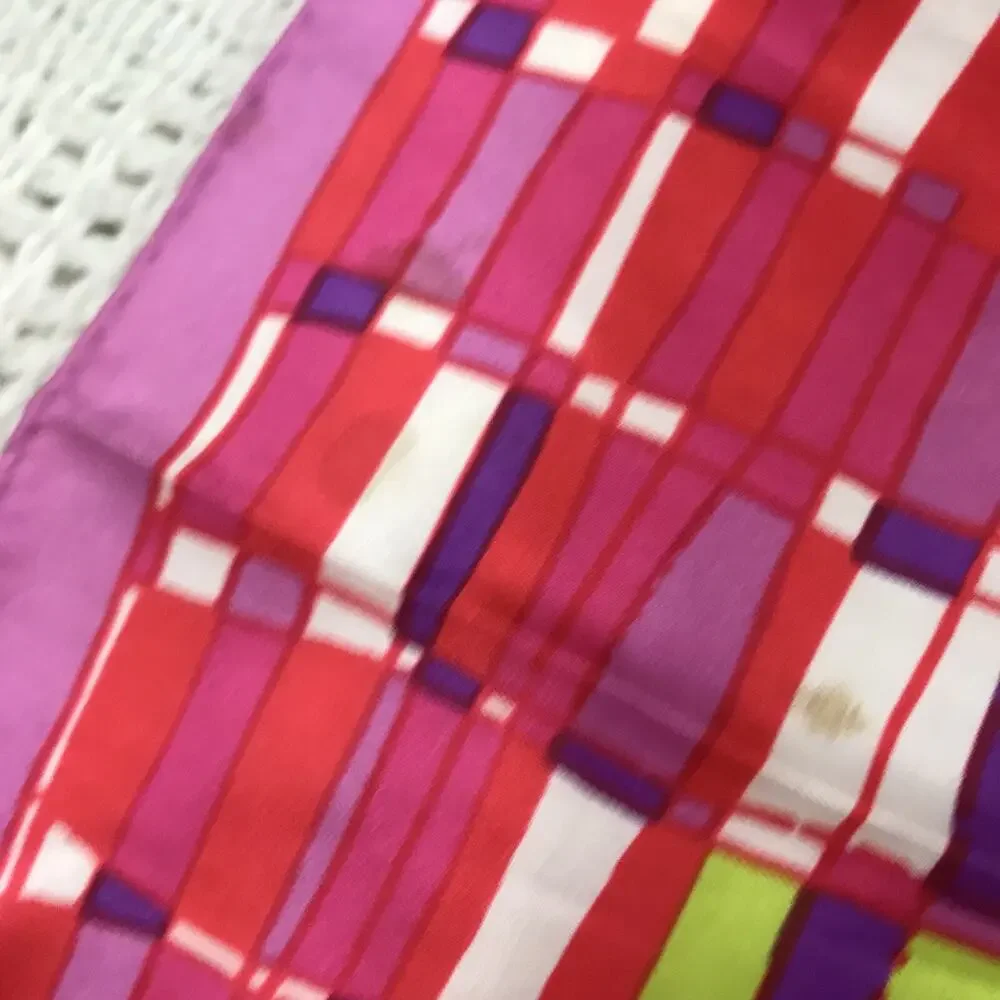 Pink Mod Scarf Sillook Japan Vintage Purple Retro Geometric Colorful Square